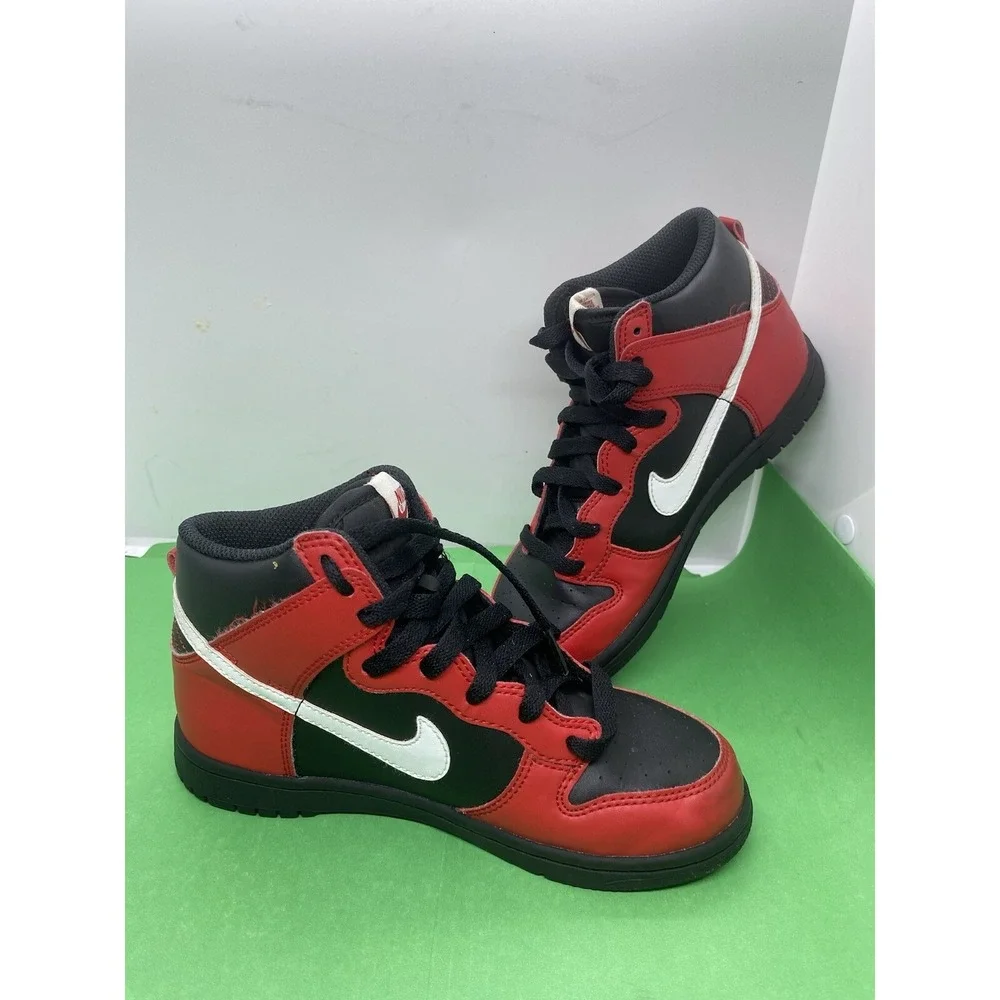 Nike Dunk High Top PS Black University Red Kids 2.5Y DD2314-003 Sneakers Shoes